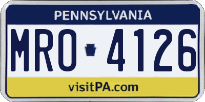 PA license plate MRO4126