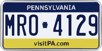 PA license plate MRO4129