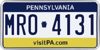 PA license plate MRO4131