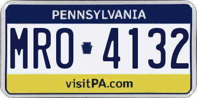 PA license plate MRO4132