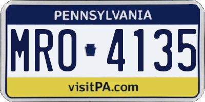 PA license plate MRO4135