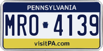 PA license plate MRO4139