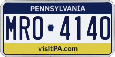 PA license plate MRO4140