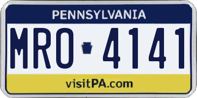 PA license plate MRO4141