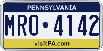 PA license plate MRO4142