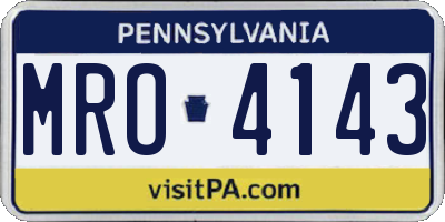 PA license plate MRO4143