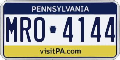 PA license plate MRO4144