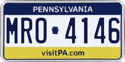 PA license plate MRO4146