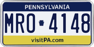 PA license plate MRO4148