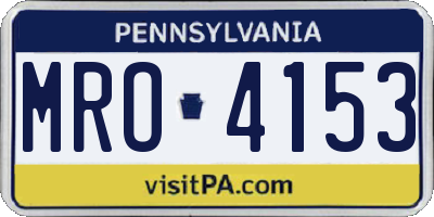PA license plate MRO4153