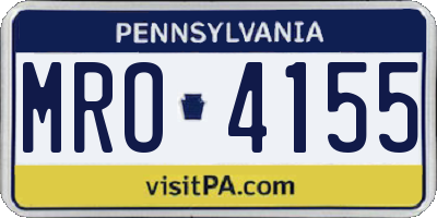PA license plate MRO4155