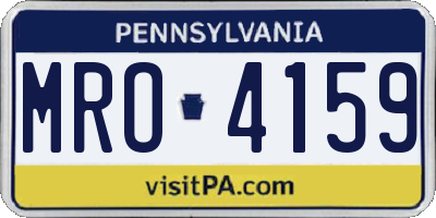 PA license plate MRO4159