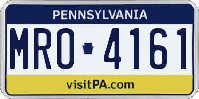 PA license plate MRO4161