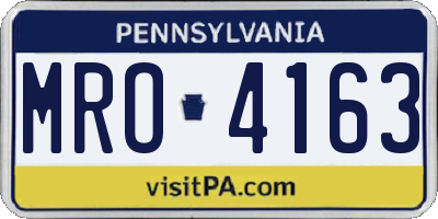 PA license plate MRO4163