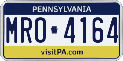 PA license plate MRO4164