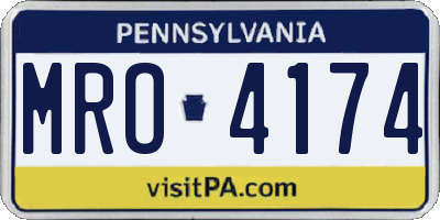 PA license plate MRO4174