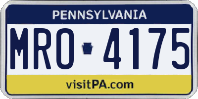 PA license plate MRO4175