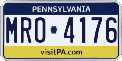 PA license plate MRO4176