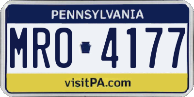PA license plate MRO4177