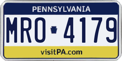 PA license plate MRO4179