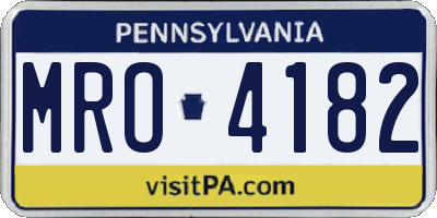 PA license plate MRO4182