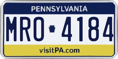 PA license plate MRO4184