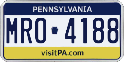 PA license plate MRO4188