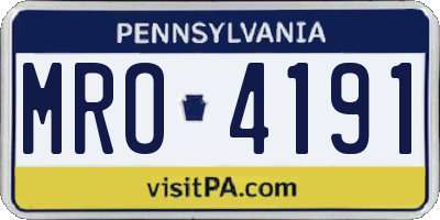 PA license plate MRO4191