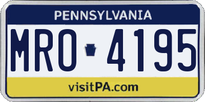 PA license plate MRO4195