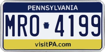 PA license plate MRO4199