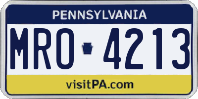PA license plate MRO4213