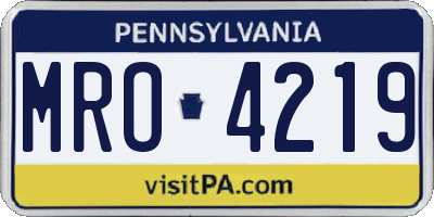 PA license plate MRO4219