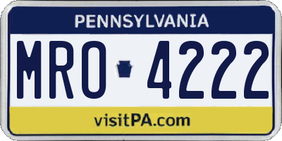 PA license plate MRO4222