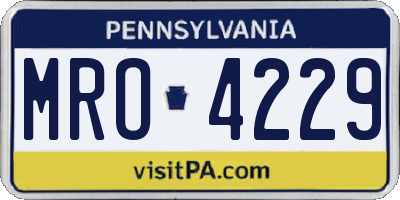 PA license plate MRO4229