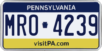 PA license plate MRO4239