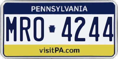 PA license plate MRO4244