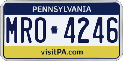 PA license plate MRO4246