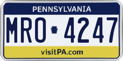 PA license plate MRO4247