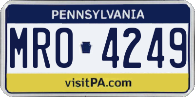 PA license plate MRO4249