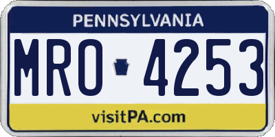 PA license plate MRO4253