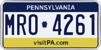 PA license plate MRO4261