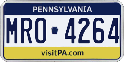 PA license plate MRO4264