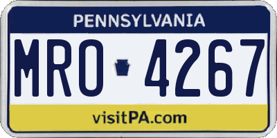 PA license plate MRO4267
