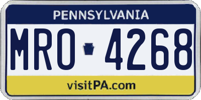 PA license plate MRO4268