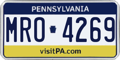 PA license plate MRO4269