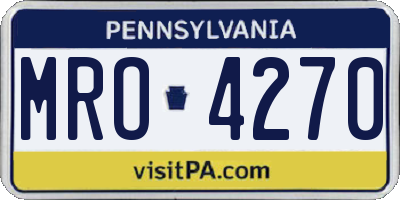 PA license plate MRO4270