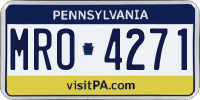 PA license plate MRO4271