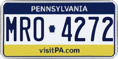 PA license plate MRO4272