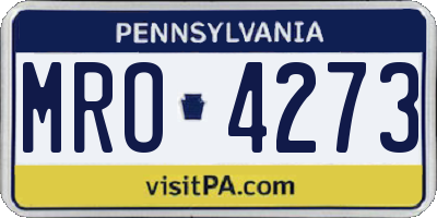 PA license plate MRO4273