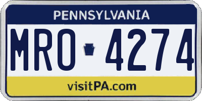 PA license plate MRO4274